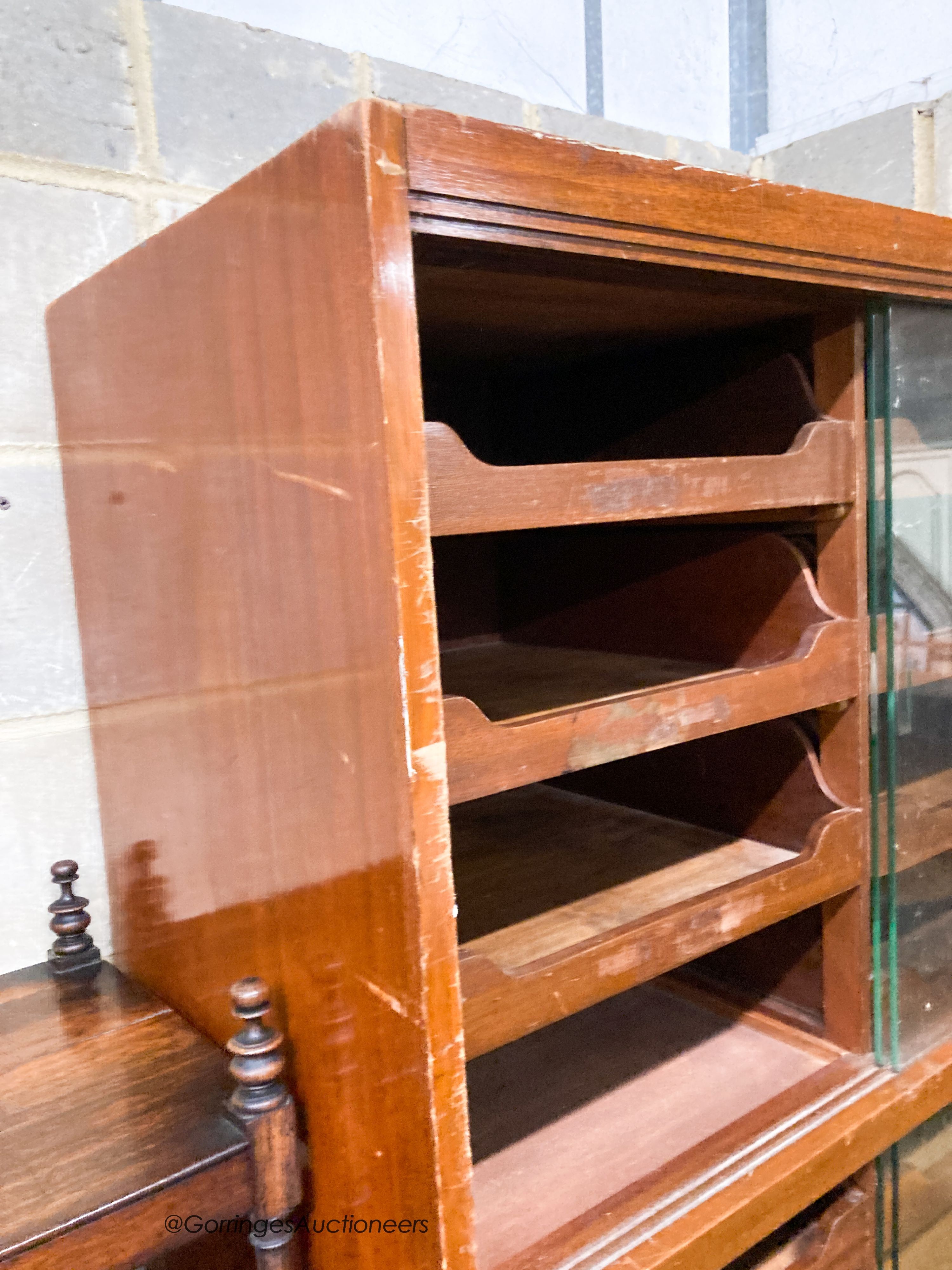 A mid century teak haberdashery cabinet, width 92cm, depth 50cm, height 194cm
